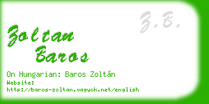 zoltan baros business card